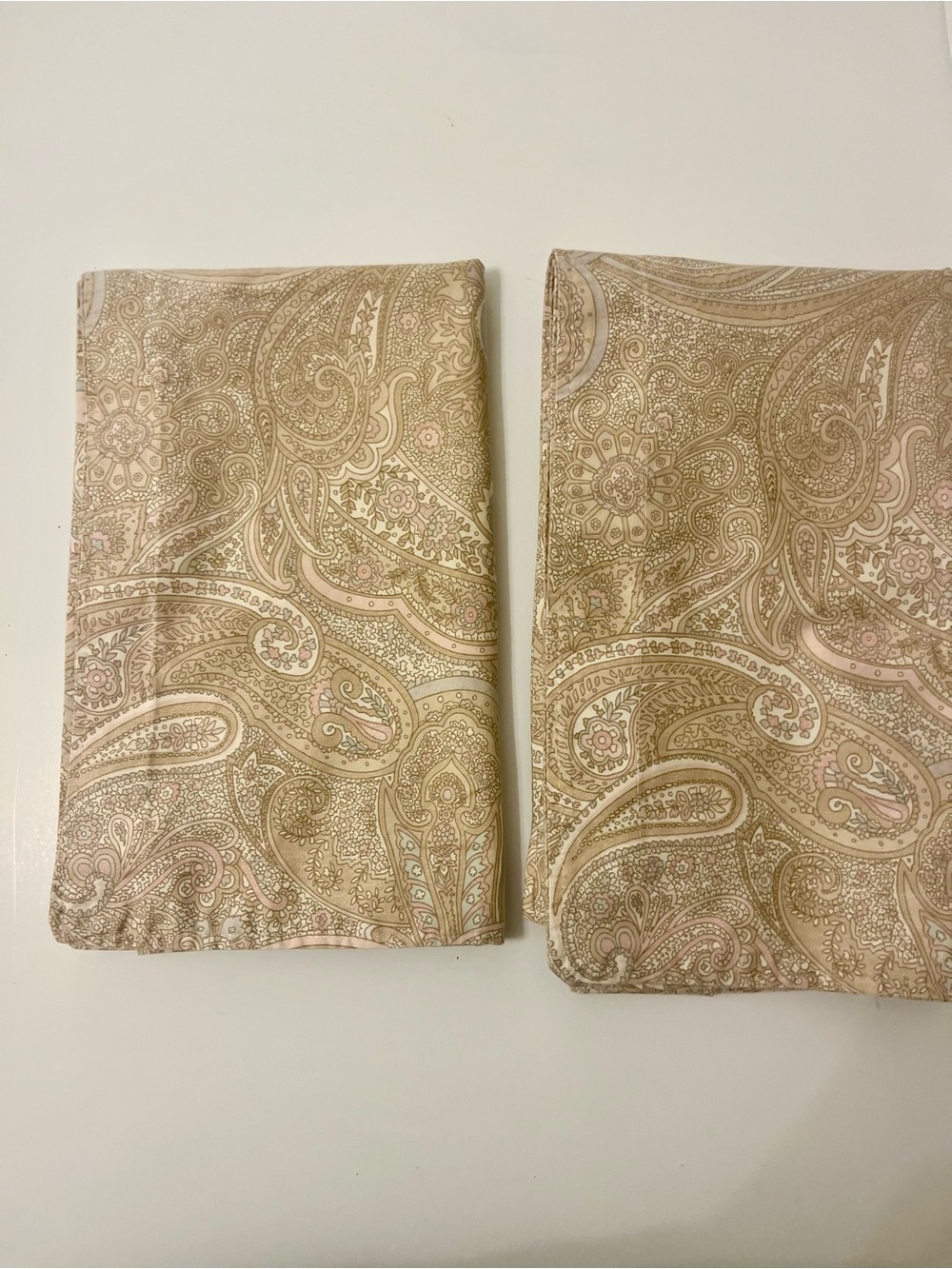 Ralph Lauren Beige and Blush Paisley Pillowcase